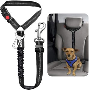 New Solid Two-in-one Pet Harness Adjustable Car Seat Belt